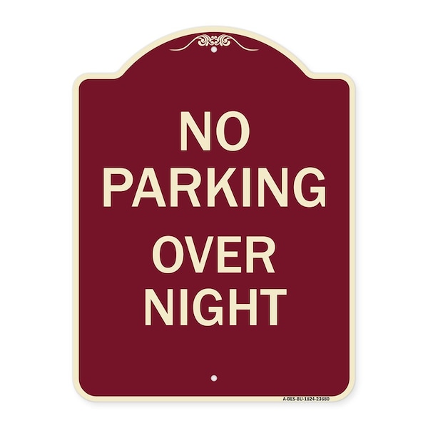 Signmission No Parking Overnight Parking Heavy-Gauge Aluminum Architectural Sign, 24" x 18", BU-1824-23680 A-DES-BU-1824-23680 - main